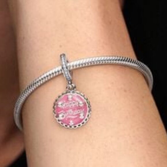 Pandora Pink Birthday Cake Dangle Charm, Authentic - Picture 11 of 13